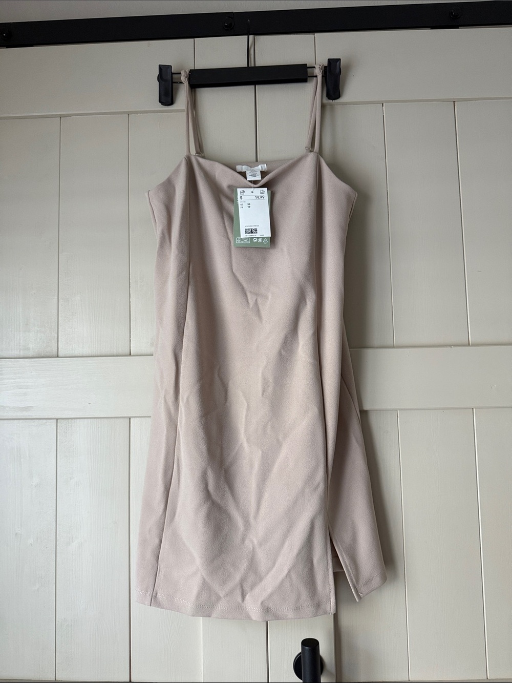 H&M Beige Spaghetti Strap Mini Dress